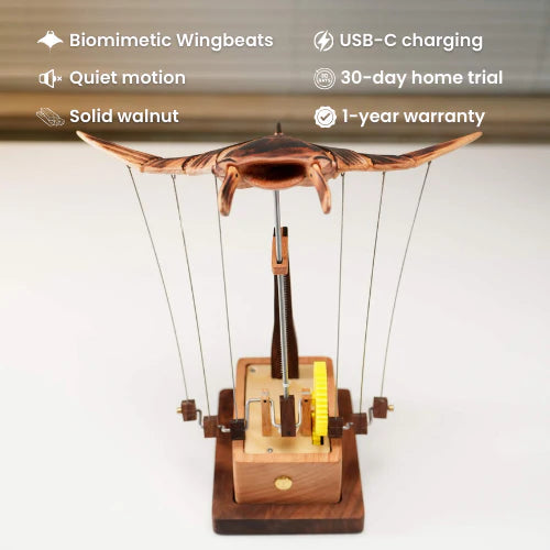 Marinova™ – Handcrafted Wooden Manta Ray Automaton