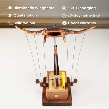 Marinova™ – Handcrafted Wooden Manta Ray Automaton