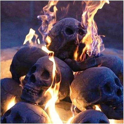 Realistic Firepit Skull – Hollow-Eye Flames for Fireplace, Campfire & Halloween