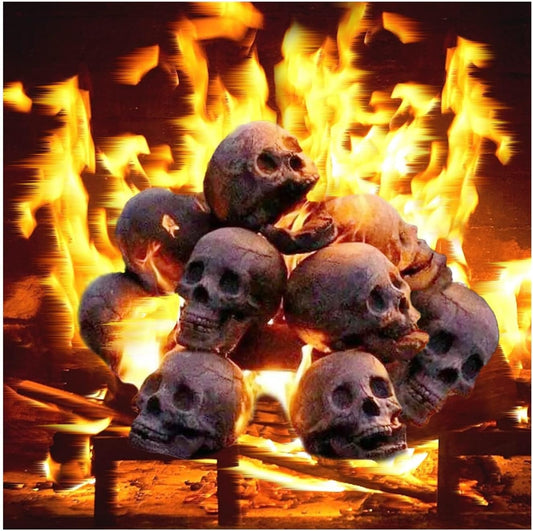 Realistic Firepit Skull – Hollow-Eye Flames for Fireplace, Campfire & Halloween
