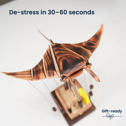 Marinova™ – Handcrafted Wooden Manta Ray Automaton