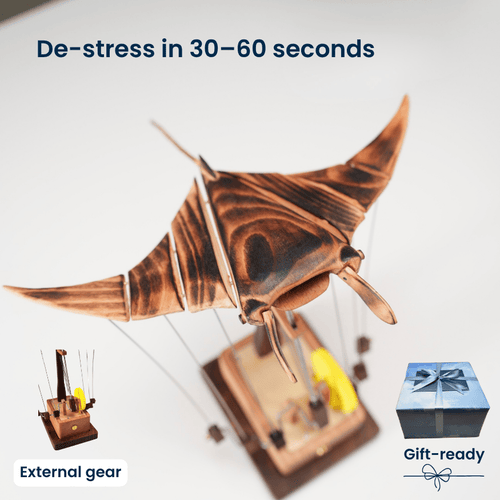 Marinova™ – Handcrafted Wooden Manta Ray Automaton