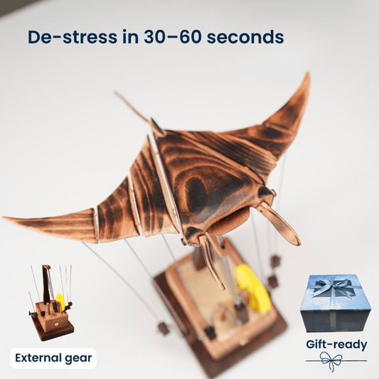 Marinova™ – Handcrafted Wooden Manta Ray Automaton